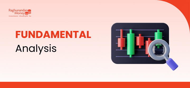 Graphic representation of fundamental analysis featuring a rising bar chart with an upward green arrow, symbolizing financial growth, set against a checkered background with bold 'Fundamental Analysis' text