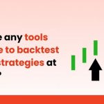 A blog thumbnail titled 'Are there any tools available to backtest trading strategies at RMoney?' featuring the author Raghunandan, discussing tools for evaluating trading strategies.