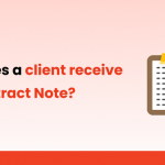 When does a client receive their Contract Note? | Raghunandan Money - Investment Khushiyon Ka | Illustration of a checklist with a pencil, symbolizing financial documentation and trade confirmation."