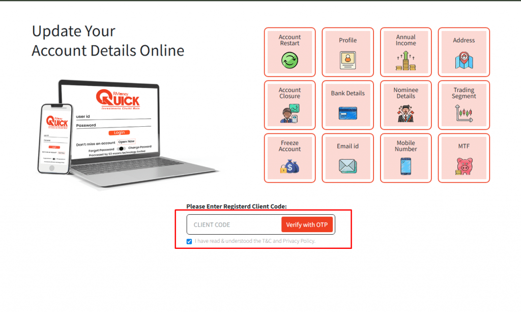 Update your Account Details Online