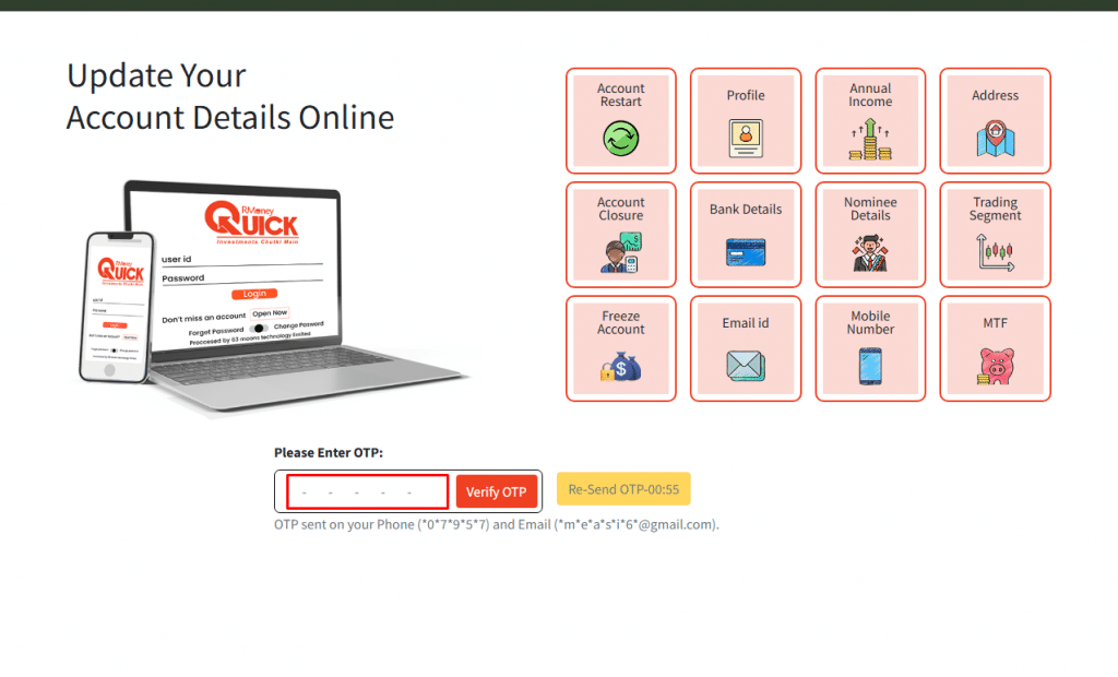 Update your Account Details Online